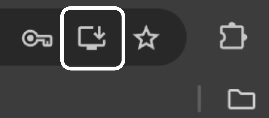 Chrome browser showing install button for Origin Capital platform